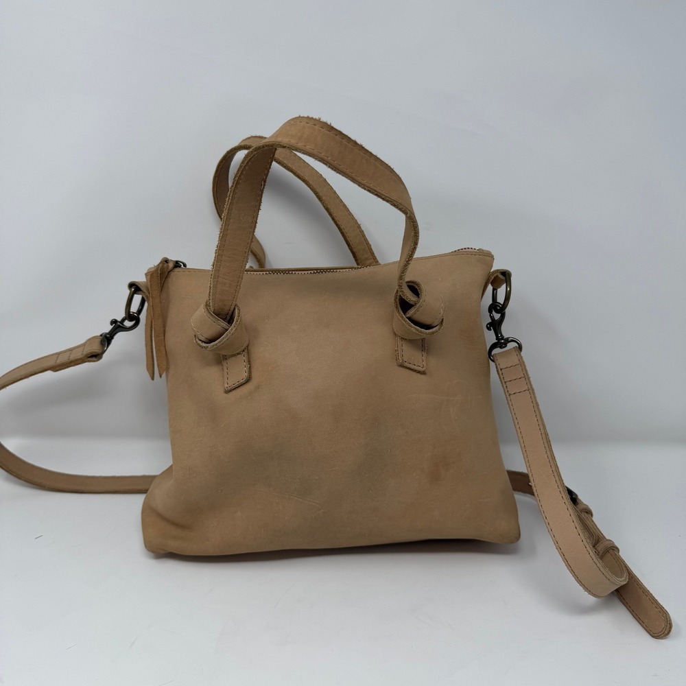 Able Rachel Crossbody Leather Tote Handbag Tan Womens Classic Medium Size Bag